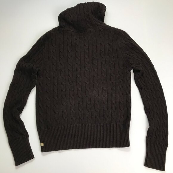 POLO JEANS 1967 RALPH LAUREN BROWN XL BUTTON Cardigan Hooded Sweater - Picture 8 of 9